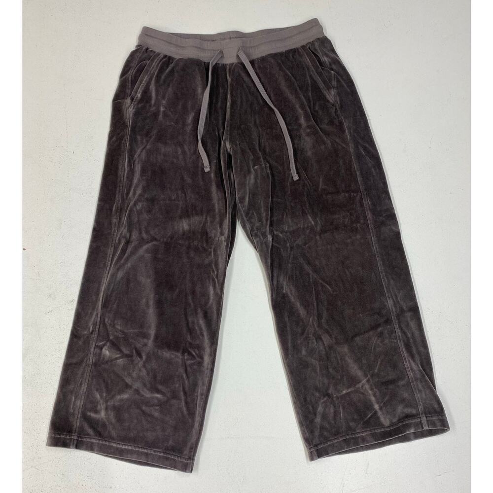 Women Pact Organic Cotton baggy wide leg velour cropped lounge sweatpants XL